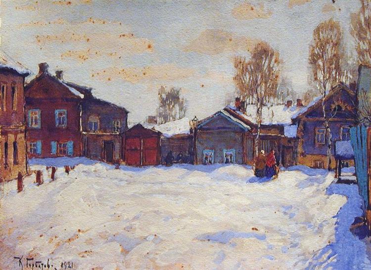 A Street in Winter, 1921 - Konstantin Ivanovich Gorbatov