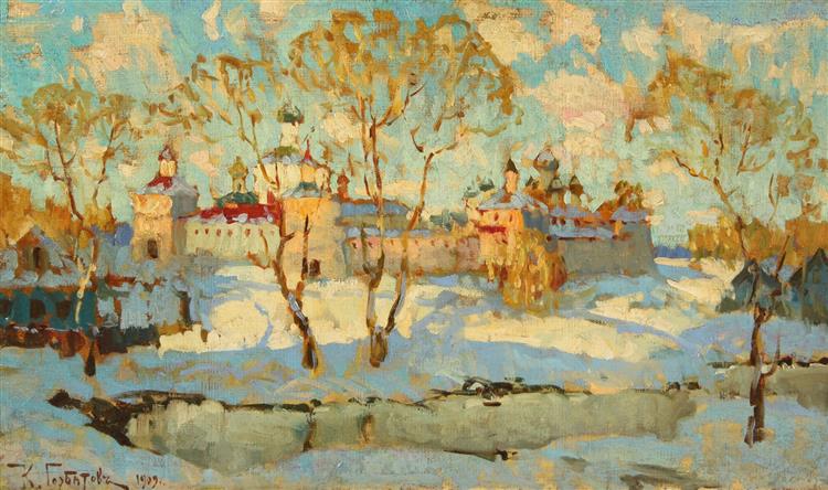 Russian Monastery in Winter, 1909 - Константин Иванович Горбатов