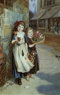Little Flower Sellers - Augustus Edwin Mulready