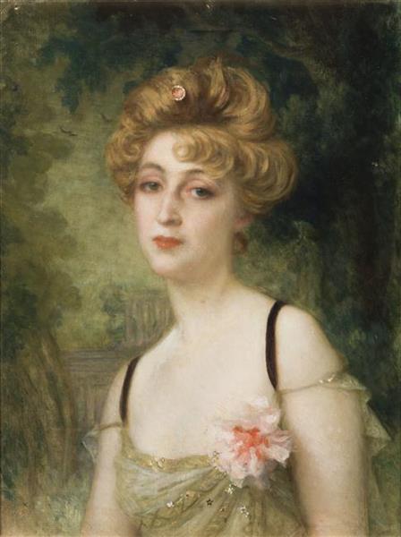 Portrait of Rosemonde Gérard, Mme Edmond Rostand - Ernest Hébert