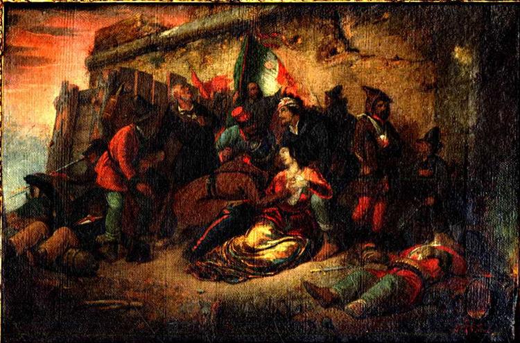 Death of Colomba Antonietti, Patriot, in Rome, 1849 - Gerolamo Induno