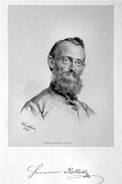 Hermann Rollett, Austrian poet, 1864 - Josef Kriehuber