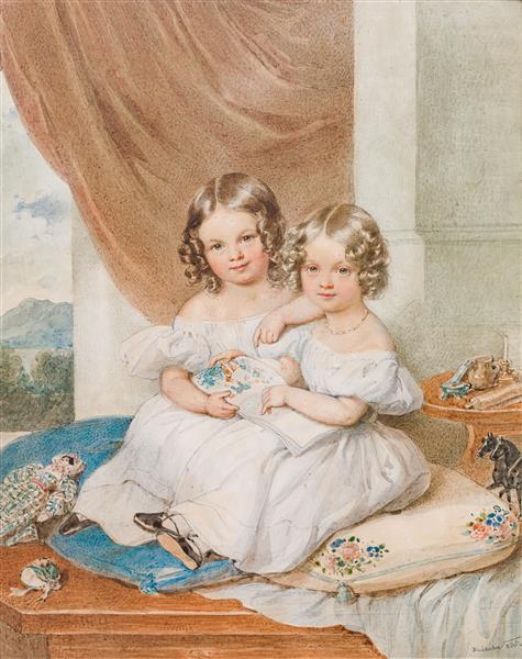 Princesses Elise And Fanny From And To Liechtenstein, 1835 - Йозеф Крихубер