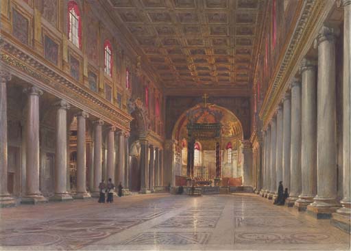 The Interior of the Basilica of Santa Maria Maggiore, Rome - Ludwig Passini
