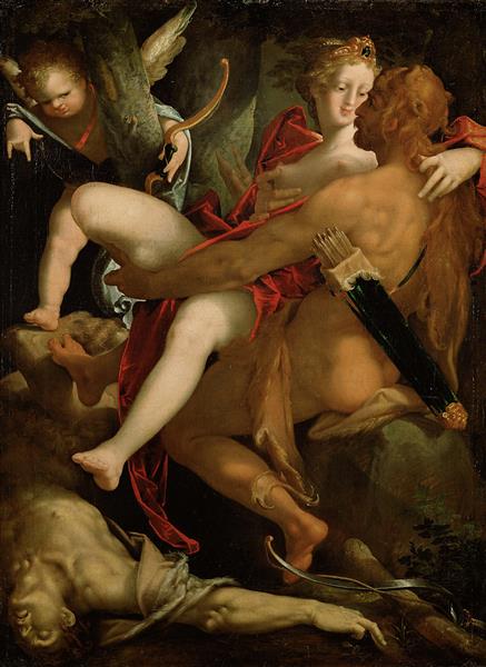 Hercules, Dejanira and the Centaur Nessus, c.1585 - Бартоломеус Шпрангер