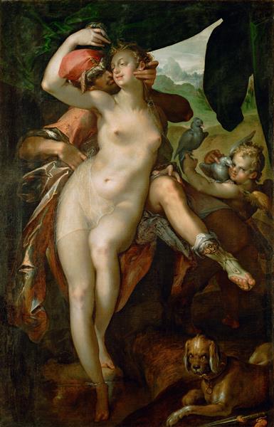 Venus and Adonis, c.1597 - Бартоломеус Спрангер