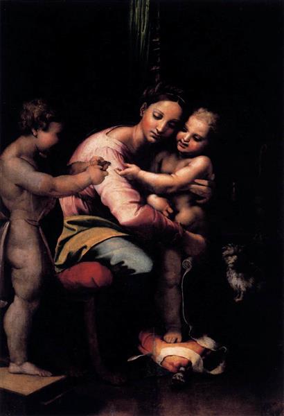 Virgin and Child with the Infant St John, 1523 - Джуліо Романо