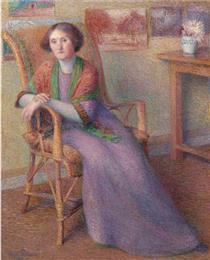 Portrait of Artist's Wife - Hippolyte Petitjean