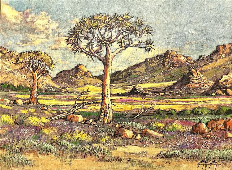 Quiver Trees with Stanley E. Strutt, Binoculars on rock - DinksFãStan Private Collection, 2020 - James Yates