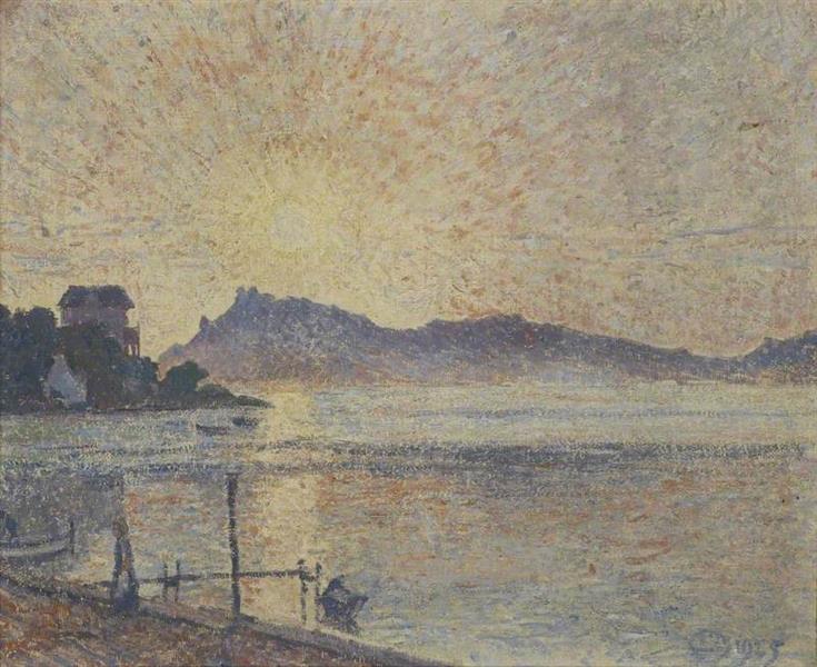 La Pointe De Cougoussa, Sunset, 1925 - Lucien Pissarro