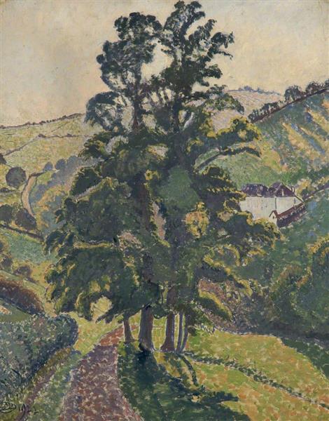 View in the Dart Valley, Devon, 1922 - Lucien Pissarro