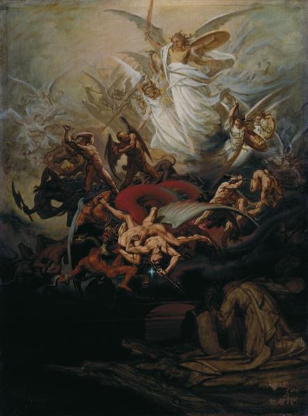 The Struggle of Good and Evil Spirits, 1875 - Иван Иванович Творожников