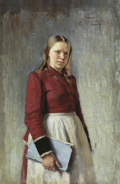 Girl with a Book, 1890 - 1900 - Иван Иванович Творожников