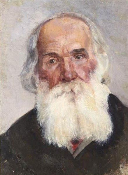 Portrait of an old man (possibly Lev Tolstoy) - Ivan Tvorozhnikov