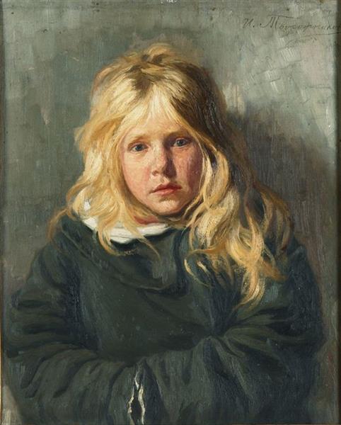 Portrait of a girl (Untitled) - Ivan Tvorozhnikov - WikiArt.org