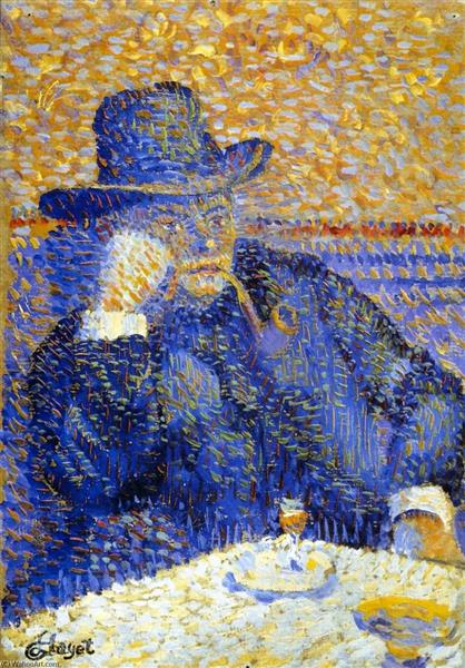Man with a Pipe, 1889 - Louis Hayet