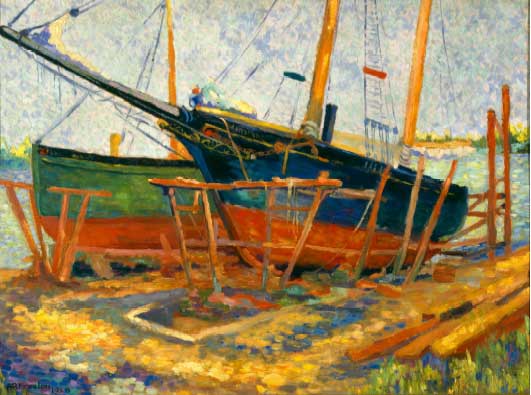 Boat in Harbor, 1928 - Allan Randall Freelon