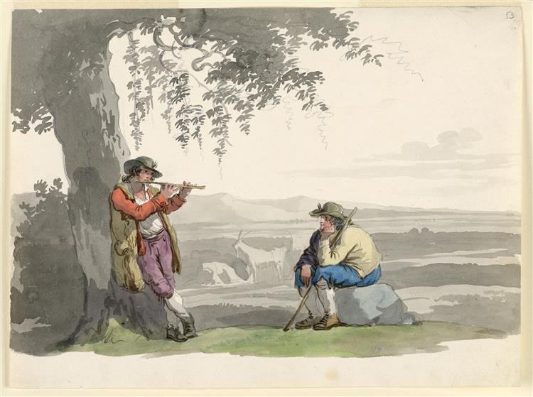 Two Shepherds in the Campagna, 1808 - Bartolomeo Pinelli