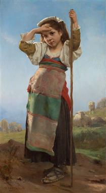 Young Shepherdess - Charles Victor Thirion