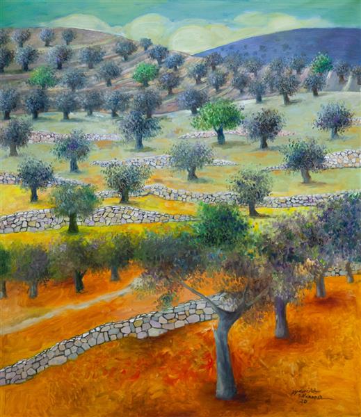 Olive Field, 2020 - Sliman Mansour