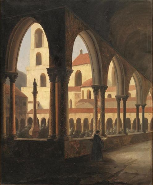 View of the cloister of Monreale - Vincenzo Abbati