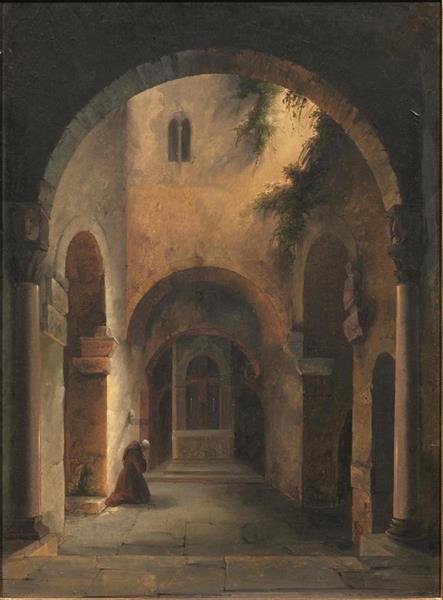 Friar in prayer - Vincenzo Abbati