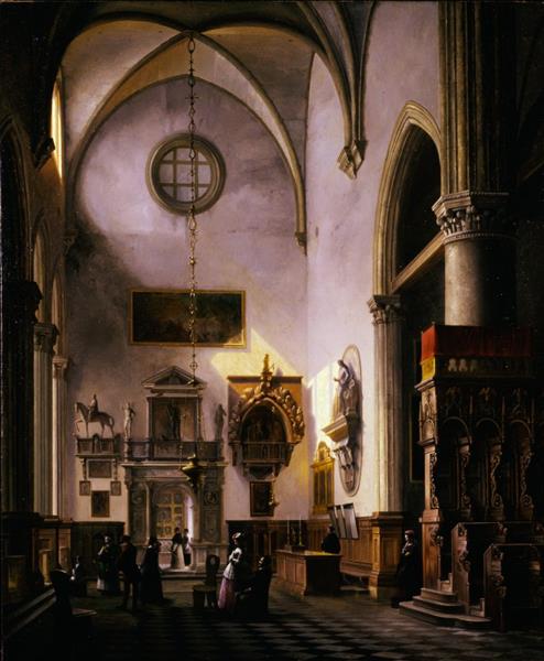 View of the Sepulchral Monument to Paolo Savelli in the Church of Santa Maria Gloriosa Dei Frari in Venice, 1857 - Vincenzo Abbati