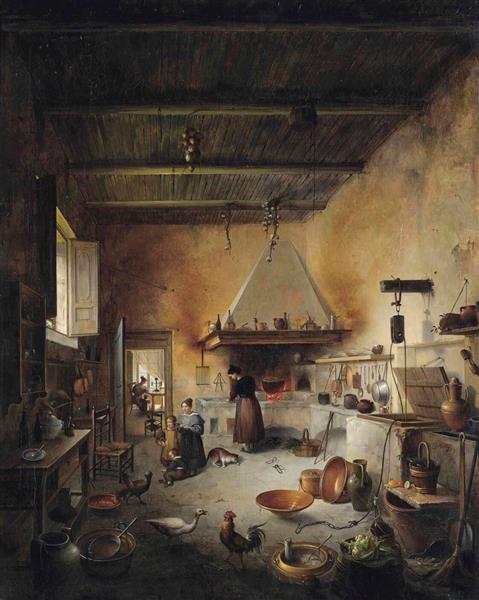 Chaos in the kitchen, 1836 - Vincenzo Abbati