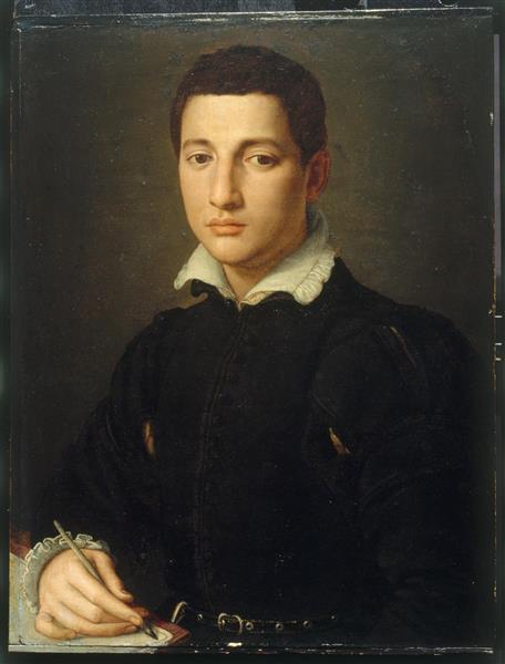 Portrait of a Young Man Writing - Alessandro Allori
