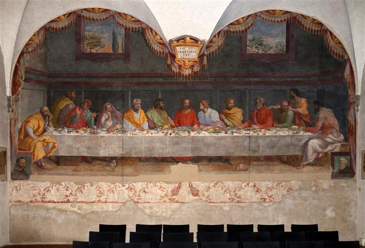 Last Supper (Carmine, Florence), 1582 - Алессандро Аллори