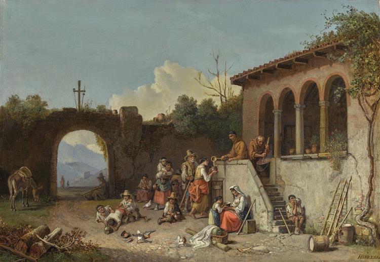 Soup Kitchen in the Monastary, c.1864 - 1865 - Генрих Бюркель