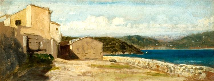 Houses in Lerici, c.1863 - c.1865 - Vincenzo Cabianca