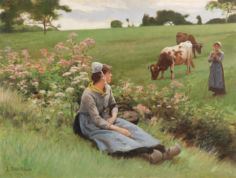 Resting in the Field, 1901 - Эдуард Деба-Понсан