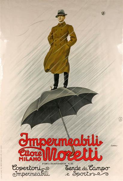 Raincoats Ettore Moretti - Milan, 1921 - Leopoldo Metlicovitz