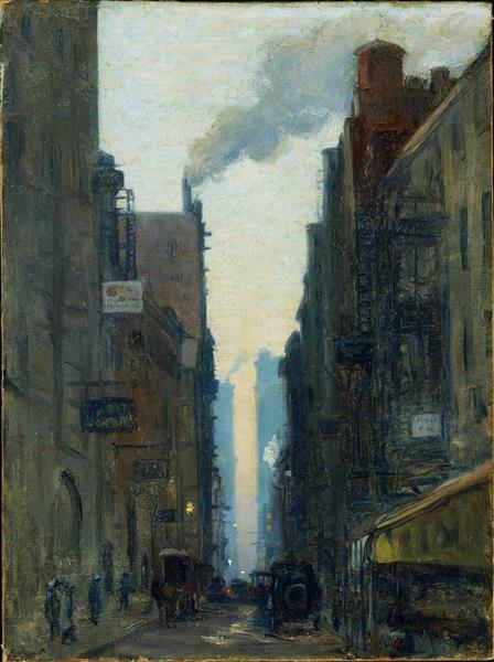 New York Street Scene, c.1900 - c.1910 - Эрнест Лоусон