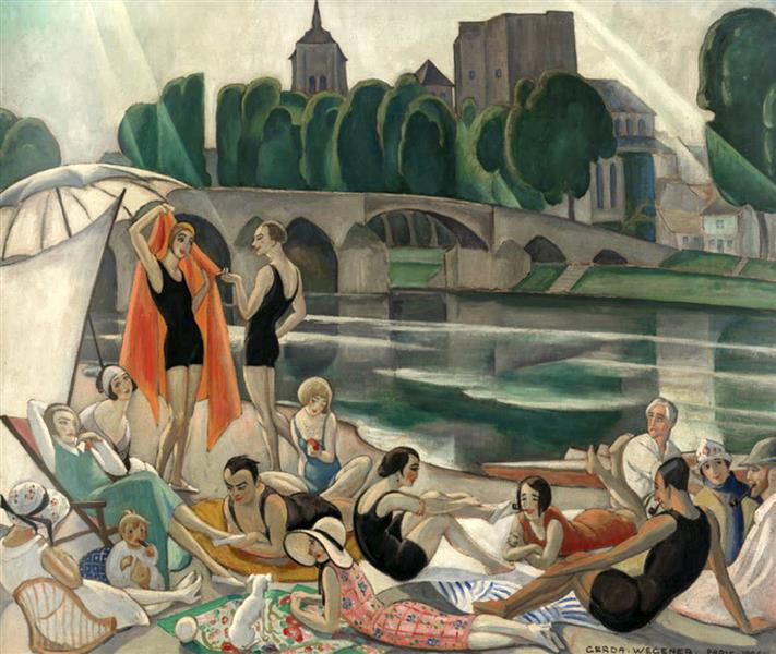 On the Banks of the Loire (the Artists’ Colony at Beaugency), 1926 - Gerda Wegener