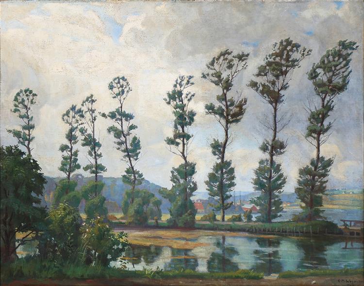 Poplars Along Hobro Fjord, 1908 - Lili Elbe