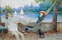 Vichy, a nap in the park on the banks of the Allier - Maurice Poirson