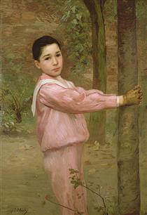 Portrait of a boy in a pink sailor suit - Jacques Émile Blanche