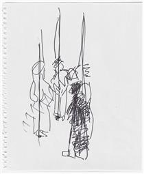 Solo Drawing from the ”Hangers” Performance - Simone Forti