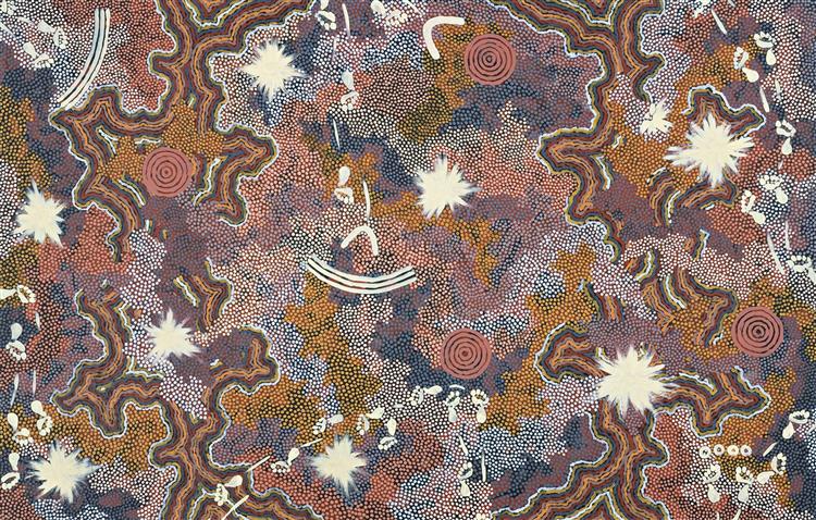 Ngarlu (Red Hill), 1990 - Clifford Possum Tjapaltjarri