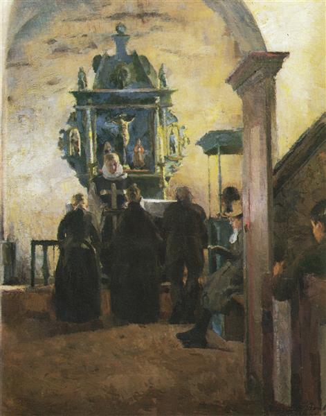 The Altar at Tanum Church in Bærum), 1891 - Гарриет Баккер