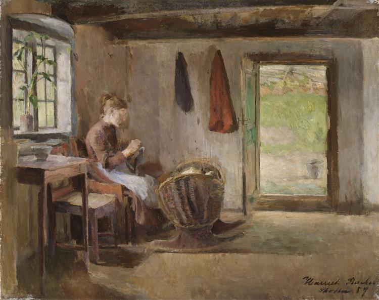 Farm Interior, Skotta in Bærum, 1887 - Harriet Backer