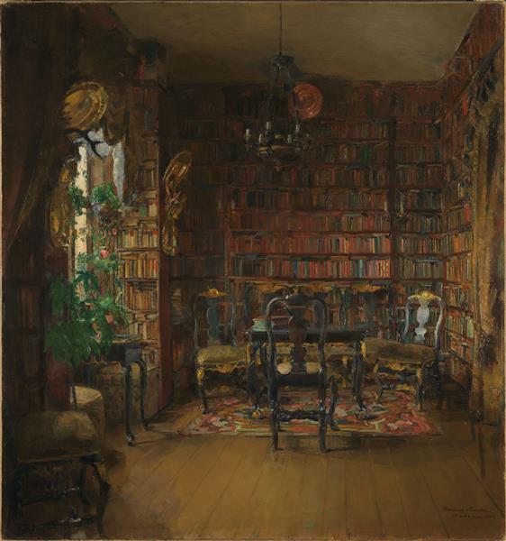 The Library of Thorvald Boeck, 1902 - Harriet Backer