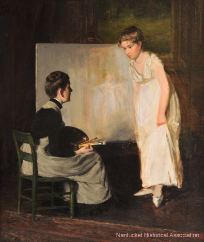 Portrait of the Artist in Conversation with Subject (unfinished), c.1890 - Элизабет Коффин