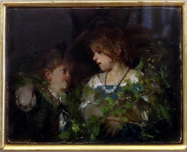 Children and flowers, c.1870 - c.1880 - Francesco Paolo Michetti
