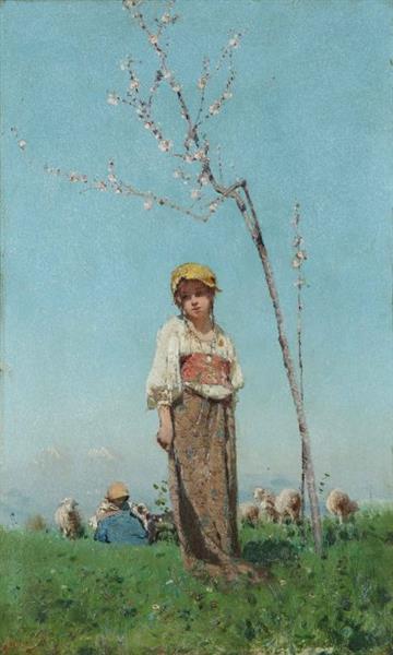 Young shepherdess, 1874 - Francesco Paolo Michetti