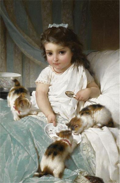 Feeding new friends, c.1880 - c.1882 - Эмиль Мюнье