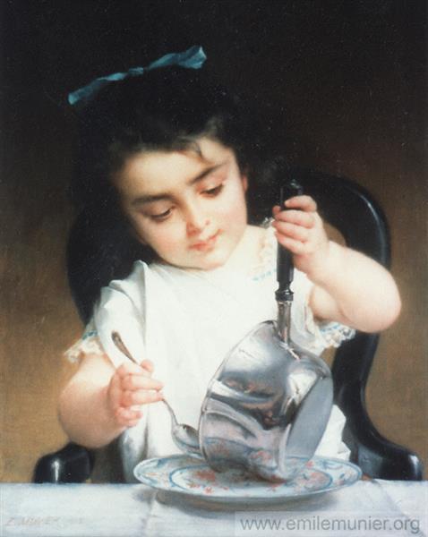 Young girl with pot, 1882 - Эмиль Мюнье