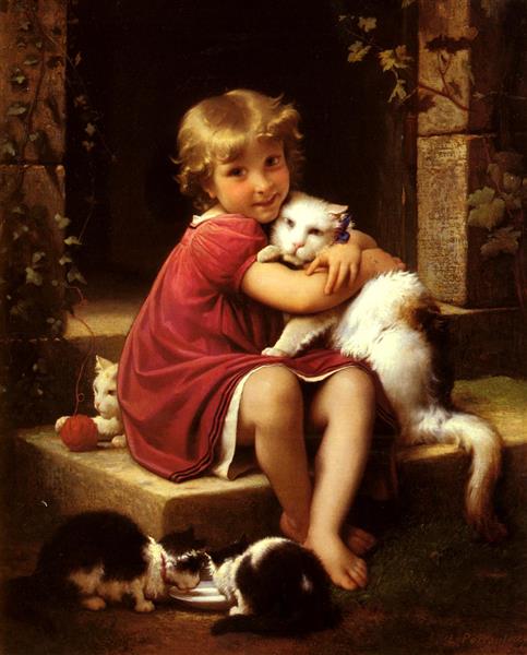 Her Favourite Pet, 1867 - Léon Bazille Perrault
